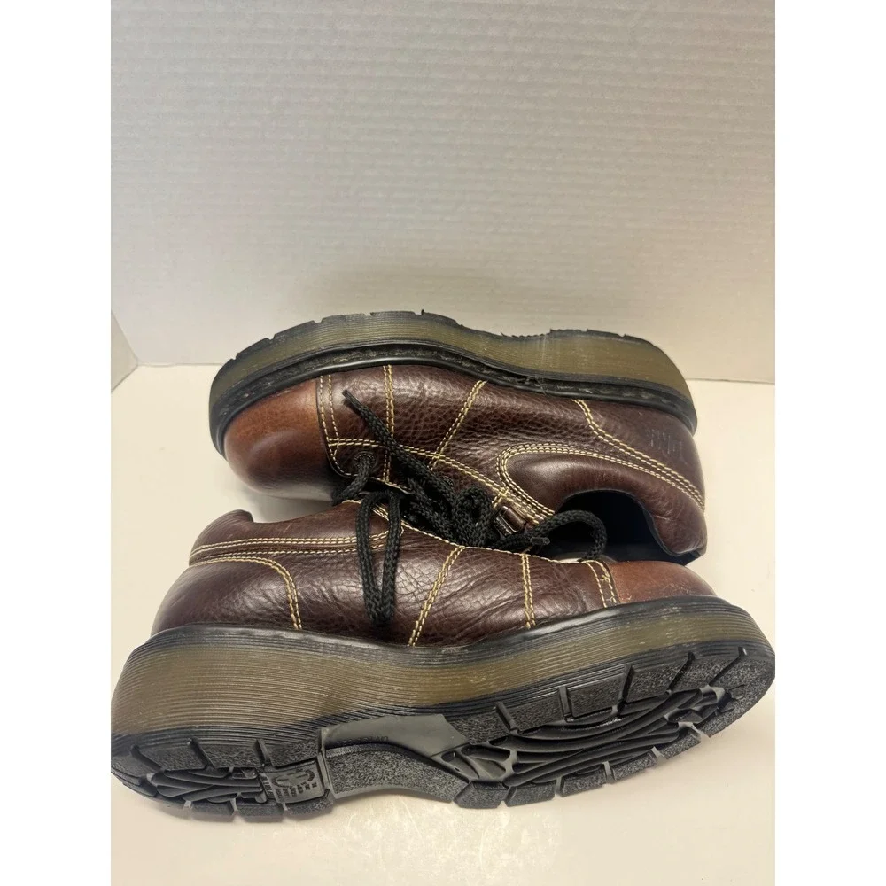 Dr. Martens 8678 Vintage Made in England Brown Leather Platform Shoes‎ Mens 7